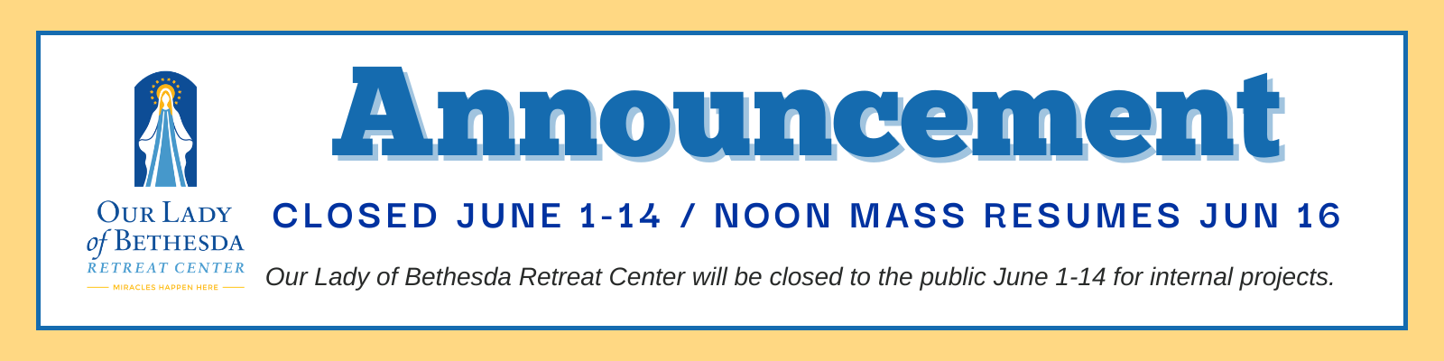 Closed For June 2026