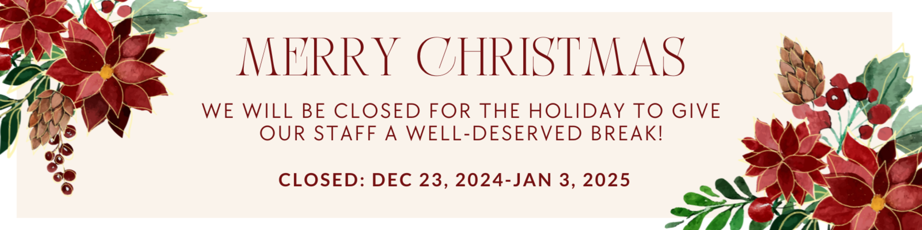 Closed For Christmas 2024